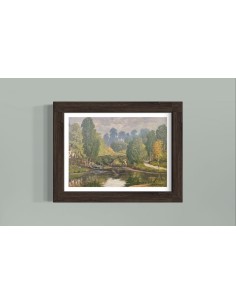 José Francisco Pérez Martínez (A Coruña, 1907-1985). Puente Romano. Óleo sobre tabla.