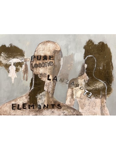Manolo Ebra (Ourense 1960). Hieratismos erráticos. Mixta sobre cartulina.