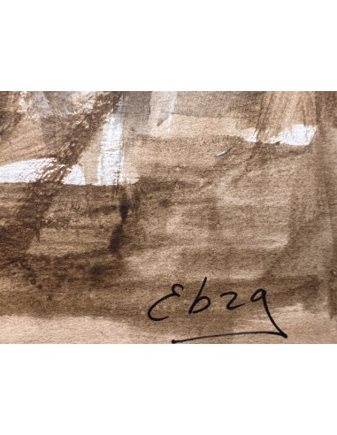 Manolo Ebra (Ourense 1960). Hieratismos erráticos. Mixta sobre cartulina.