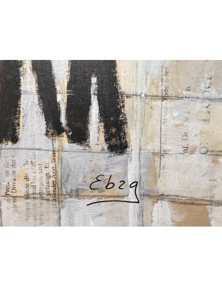 Manolo Ebra (Ourense 1960). Hieratismos erráticos. Mixta sobre tabla.