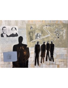 Manolo Ebra (Ourense 1960). Hieratismos erráticos. Mixta sobre tabla. 2