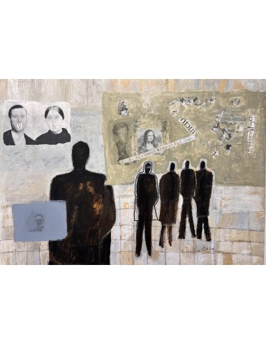 Manolo Ebra (Ourense 1960). Hieratismos erráticos. Mixta sobre tabla.