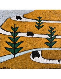 Gabi Carrera. Carretera. Técnica mixta sobre tabla 2