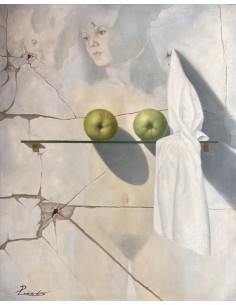 Fernando Prieto (A Coruña, 1947). Mujer en el baño. Óleo sobre lienzo. 2