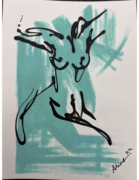Alice del Río. (Gijón, Asturias, 1988). Desnuda. Mixta cartulina.