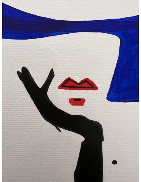 Alice del Río. (Gijón, Asturias, 1988). La dama del sombrero. Mixta cartulina.