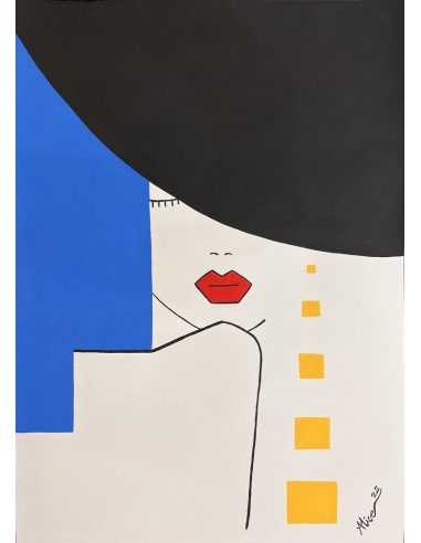 Alice del Río. (Gijón, Asturias, 1988). La dama del sombrero. Mixta cartulina.
