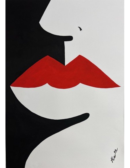 Alice del Río. (Gijón, Asturias, 1988). Beso. Mixta cartulina.