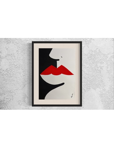 Alice del Río. (Gijón, Asturias, 1988). Beso. Mixta cartulina.
