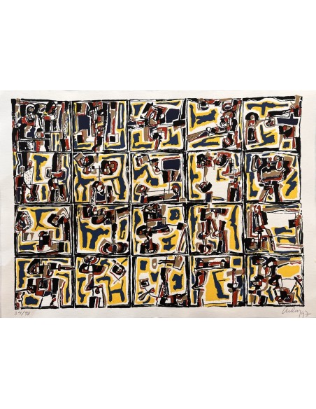 Chelín. Martínez González, José Eduardo ( A Coruña, 1945 - 2016 ). Composición. Obra gráfica.