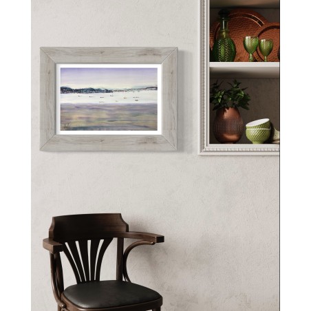 Antonio Vila (A Coruña 1935). Marina. Acuarela sobre papel Arches.