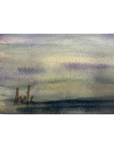 Antonio Vila (A Coruña 1935). Marina. Acuarela sobre papel Arches.