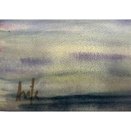 Antonio Vila (A Coruña 1935). Marina. Acuarela sobre papel Arches.