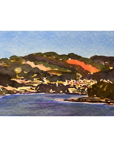 Antonio Vila (A Coruña 1935). Marina. Acuarela sobre papel.