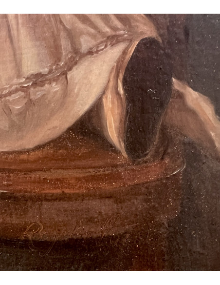 Rogelio Puente. (La Habana, Cuba, 1936 - A Coruña, 1996). El anticuario. Óleo sobre lienzo.