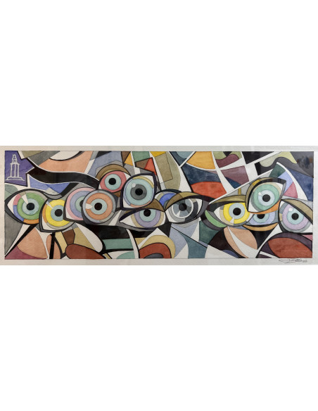 José Ramón. ( A Coruña, 1939 -2016). Visión. Mixta sobre cartulina.