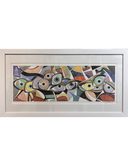 José Ramón. ( A Coruña, 1939 -2016). Visión. Mixta sobre cartulina.