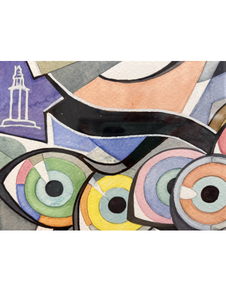 José Ramón. ( A Coruña, 1939 -2016). Visión. Mixta sobre cartulina.