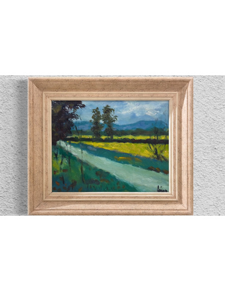 Lino Silva. (Cambados, Pontevedra, 1950). Paisaje. Óleo sobre lienzo.