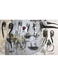 Carlos Quintana. (Cuba, 1966). Mala Cabeza. Óleo, cartón...