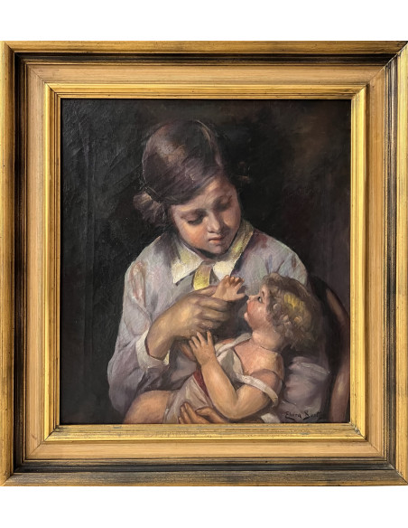 Elvira Santiso. (Betanzos 1872 – Santiago de Compostela 1961). S/T. Óleo sobre lienzo.