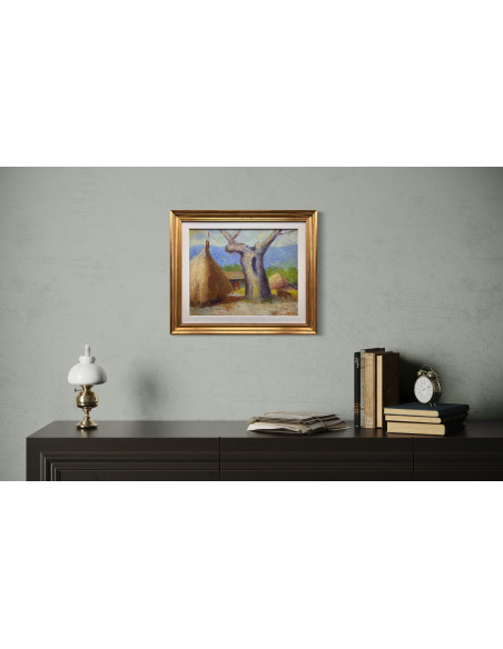 Manuel Torres (Marín, Pontevedra, 1901 - 1995). Paisaje. Óleo sobre tabla.