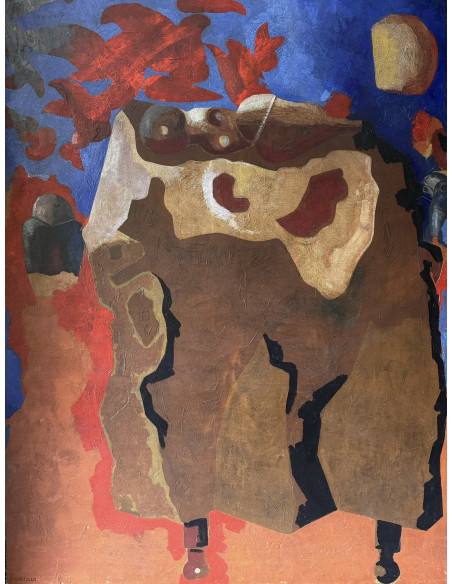 Castillo, Jorge. (Pontevedra, 1933). Composición. Óleo sobre lienzo.