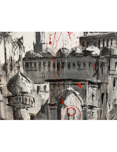 Óscar Cabana (A Coruña, 1980). Mezquita. Técnica mixta sobre lienzo
