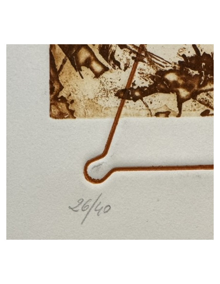 Manuel Facal. (Carballo, A Coruña, 1943 - 2024). Do mar pola orela mireina pasar. Aguafuerte.