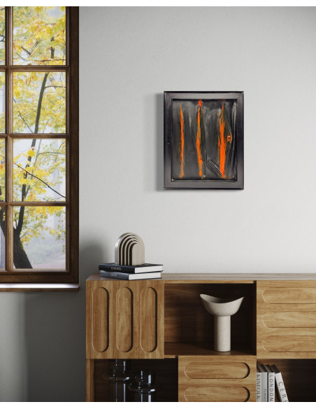 Enrique Tenreiro. (A Coruña, 1969). 2001 "Encerrado con vistas". Mixta sobre lienzo..