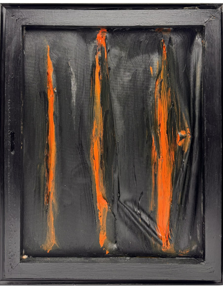 Enrique Tenreiro. (A Coruña, 1969). 2001 "Encerrado con vistas". Mixta sobre lienzo..
