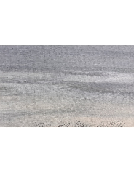 Lago Rivera , Antonio. (A Coruña 1916-París 1990). Marina. Técnica mixta sobre lienzo
