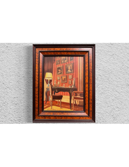 Rogelio Puente. (La Habana, Cuba, 1936 - A Coruña, 1996). Interior. Óleo sobre lienzo.