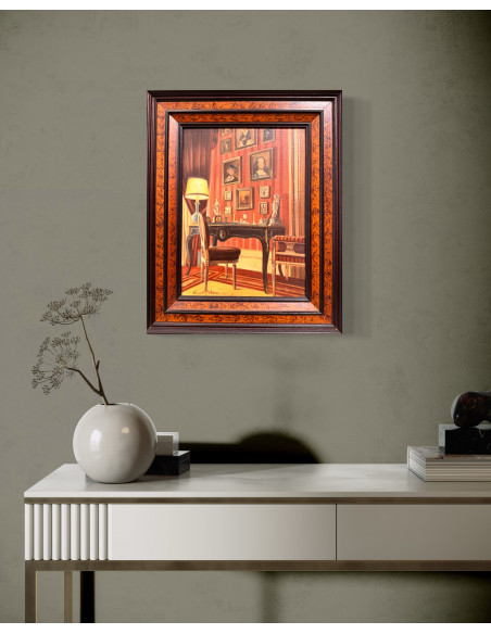 Rogelio Puente. (La Habana, Cuba, 1936 - A Coruña, 1996). Interior. Óleo sobre lienzo.
