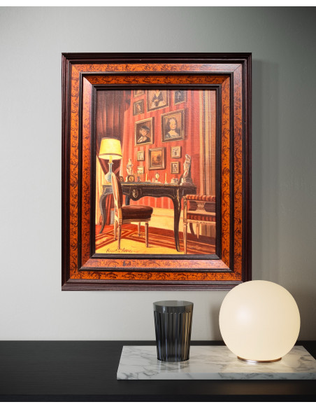 Rogelio Puente. (La Habana, Cuba, 1936 - A Coruña, 1996). Interior. Óleo sobre lienzo.