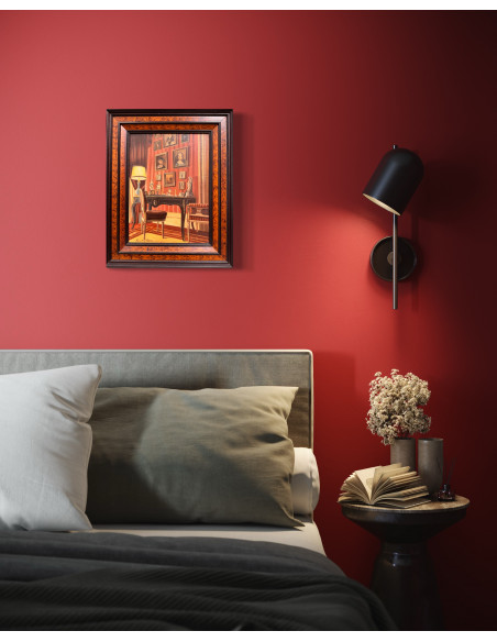 Rogelio Puente. (La Habana, Cuba, 1936 - A Coruña, 1996). Interior. Óleo sobre lienzo.
