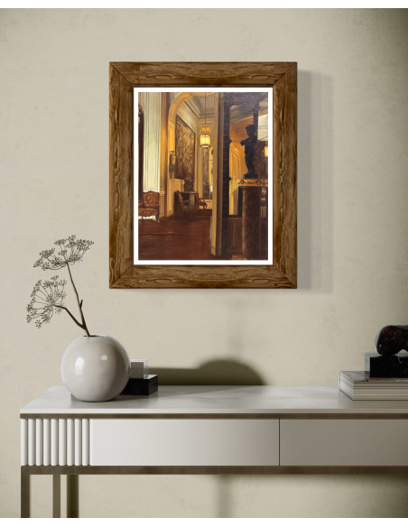 Rogelio Puente. (La Habana, Cuba, 1936 - A Coruña, 1996). Interior. Óleo sobre lienzo.