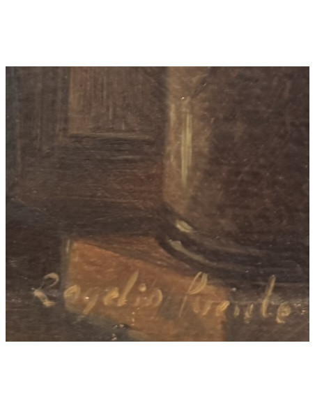 Rogelio Puente. (La Habana, Cuba, 1936 - A Coruña, 1996). Interior. Óleo sobre lienzo.