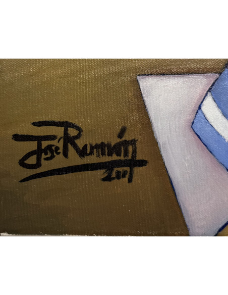 José Ramón. ( A Coruña, 1939 -2016). El fútbol. Óleo sobre lienzo.