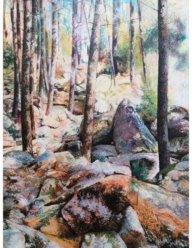 Cipriano Riveiro. Paisaje fluvial. Óleo sobre lienzo