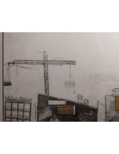 Laura Lache (Madrid, 1976) Paisaje urbano. Técnica mixta sobre cartulina