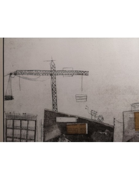 Laura Lache (Madrid, 1976) Paisaje urbano. Técnica mixta sobre cartulina