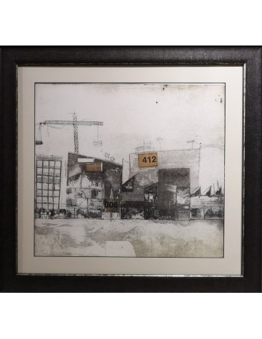 Laura Lache (Madrid, 1976) Paisaje urbano. Técnica mixta sobre cartulina