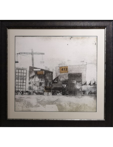 Laura Lache (Madrid, 1976) Paisaje urbano. Técnica mixta sobre cartulina