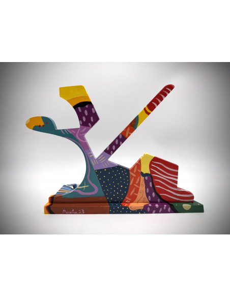 Julio Pereira (Venezuela, 1969). Momentos Lúdicos. Materiales reciclados policromados.