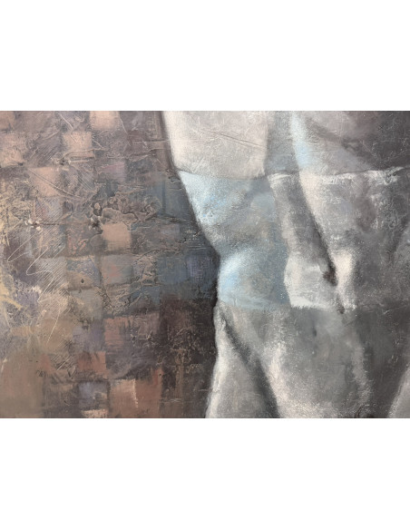 Pedro Bueno (A Coruña, 1952). S/t. Óleo sobre tabla.