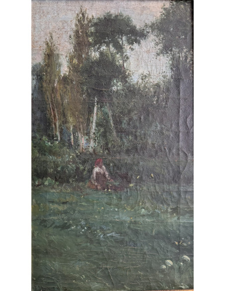 Francisco Lloréns Díaz (A Coruña, 1874 - 1948). S/t. Óleo sobre lienzo.