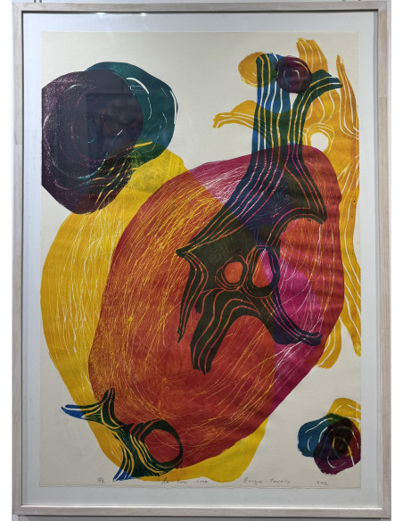 Enrique Tenreiro. (A Coruña, 1969). La hora nona. Grabado monotipo.