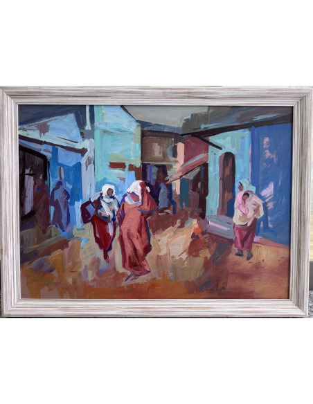 Gabino Gaona. (Valoria la Buena, Valladolid. 1933 - 2007). S/t. Óleo sobre tabla.