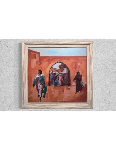 Gabino Gaona. (Valoria la Buena, Valladolid. 1933 - 2007). S/t. Óleo sobre tabla.